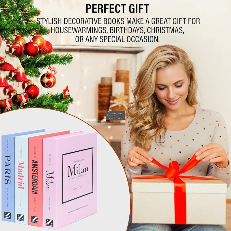 PROBENEX Pastel Medium | 4 PCS Faux Decorative Books for Home Decor | Not Real Books (Cardboard Boxes) | Coffee Table, Shelf Styling & Modern Aesthetic Accent Pieces for Living Room, Office - Image 5